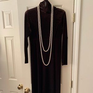 Velveteen Dress-Rich Brown